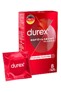 Durex transparant klassiek condoom  - intens gevoel 8x