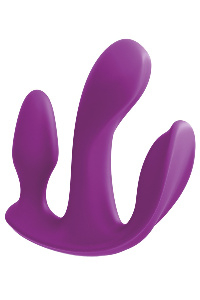 Vibrator met clitorisstimulator en buttplug