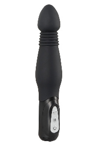 Zwarte anaal vibrator met stoot functie