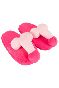 Comfortabele roze penis pantoffels voor HAAR