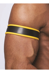 Mister B leren biceps band  zwart - geel