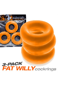 Oxballs fat willy 3-pack cockrings - orange