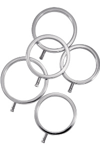 Electrastim - solid metal cock ring set 5 sizes