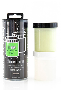 Clone-a-willy - refill glow in the dark green silicone