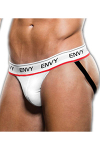 Envy - logo elastic lowrise mesh jock wit l/xl