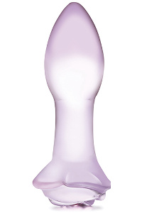Glas - rosebud glass butt plug