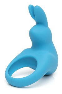 Happy rabbit - oplaadbare vibrerende rabbit cock ring blauw