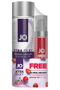 System jo - xtra silky 120 ml & gratis oral delight aardbei 30 ml