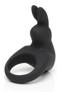 Happy rabbit - oplaadbare vibrerende rabbit cock ring zwart