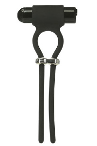 Powerbullet - bolo verstelbare penis ring met mini 9 standen zwart