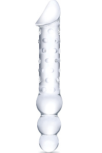 Glas - double ended glass dildo with anal beads