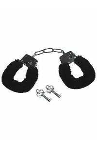 Sportsheets - sex & mischief furry handcuffs black