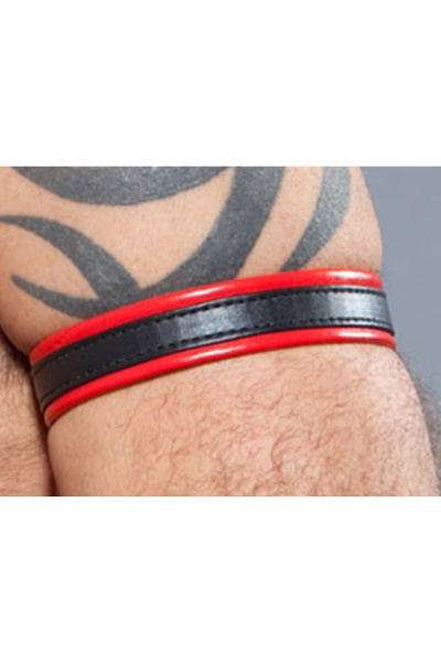 Colt biceps armband met drukknopen zwart - rood - afbeelding 2