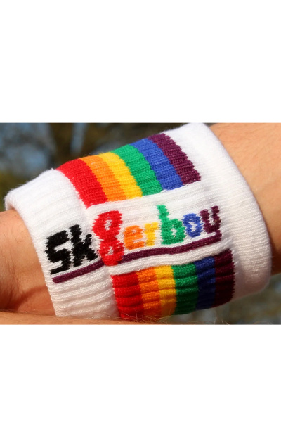 Sk8erboy zweetband pride - wit