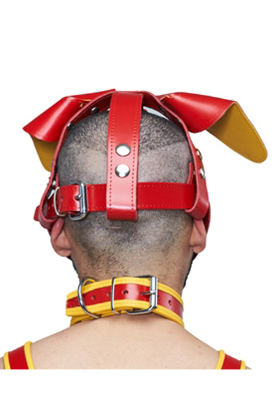 Mister b leather circuit floppy dog hood - rood geel - afbeelding 2