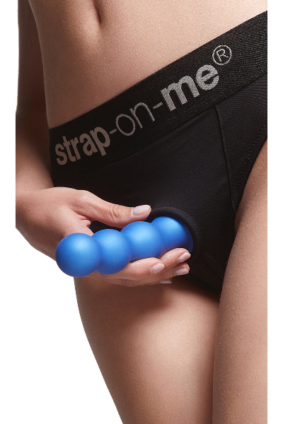 Strap-on-me - dildo plug balls metallic blue s - afbeelding 2
